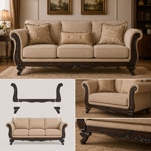 Solid <b>Wood</b> <b>Sofa</b> Decorative <b>Wood</b> Trim Front Apron Side Panels Exposed <b>Frame</b> Classic Upholstery Furniture Components OEM - Product Image 2