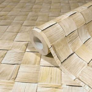 Rollo de Papel Tapiz Tejido de Ratán 3D Colección de Maderas y Mimbre para Tapices Interiores Rústicos - Product Image 3