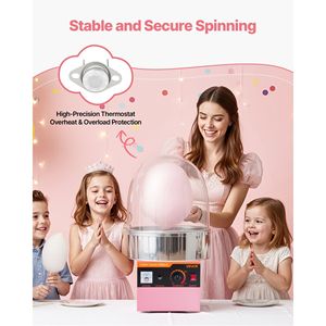 Macchina Elettrica Commerciale per Zucchero Filato da 1000W con Ciotola in Acciaio Inossidabile e Copertura - Product Image 2