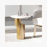 Nouvelle table d'appoint en métal au design moderne, plateau en marbre, table d'appoint élégante et luxueuse, personnalisée, fabrication artisanale, DESIGN UNIQUE, usine de meubles