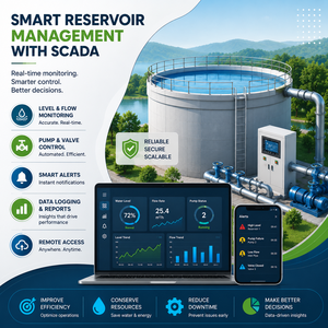 Système de surveillance et de contrôle de niveau multi-réservoirs avec SCADA, Modbus et alarme à distance - Product Image 1