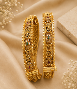 Radiant Best Quality Brass Gold Plated Moissanite Kundan Trendy Women's Fashion <b>Bangle</b> <b>Bracelets</b> for Wedding Wear - Product Image 2