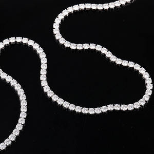 Premium Quality Hip Hop VVS Moissanite Link Chain Tennis Necklace Diamond Look Available Sale - Product Image 3