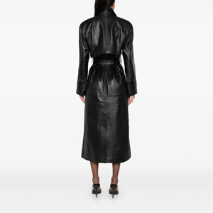 Novedades: Abrigo de Gabardina Largo para Mujer, Casual, de Lana/Poliéster, con Doble Botonadura, Cuello Solapa y Cinturón de Cuero - Product Image 2
