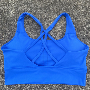 Cross Straps Sports Bra Gym Crop Top Yoga Vest Women High Impact Fitness Bralette Push Up <b>Running</b> Underwear With Chest <b>Pad</b> - Product Image 4