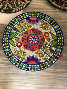 Table basse ronde moderne haut de gamme en marbre avec incrustation de mosaïque, design floral et oiseaux en Pietra Dura, faite à la main, décoration de luxe en pierre pour la maison - Product Image 3