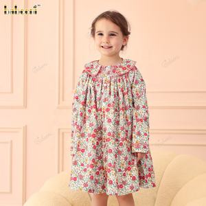 Vestido Floral Estampado ODM para Niñas, Otoño, Casual, Ecológico, 100% Algodón, Fruncido, Fabricante Mayorista, OEKO-TEX - Product Image 1