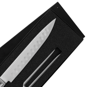 2 Piece Carving <b>Knife</b> and Fork Set Stainless Steel <b>Slicing</b> Blade with Pakkawood Handles for Roast Meat Poultry and Kitchen Use X - Product Image 6
