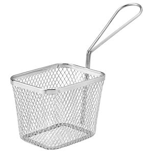 Cesta de malla de acero inoxidable para freír, colador cuadrado para freidora con mango largo, duradero - Product Image 1
