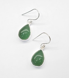 Pendientes Artesanales de Aventurina Verde, Plata de Ley 925, con Forma de Lágrima, Joyería con Gancho de Pescado, Proveedor de Joyería - Product Image 4