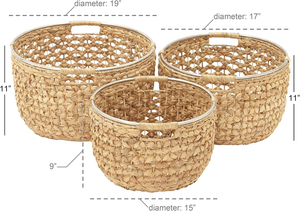 Juego de Cestas de Almacenamiento de Hierba Marina Ecológicas, Organizador Decorativo Tejido a Mano para Almacenamiento en el Hogar y Decoración de Interiores - Product Image 2