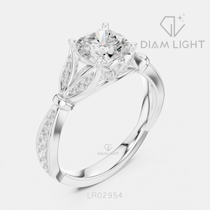 Bague de fiançailles fantaisie en or blanc 14 carats avec diamant de laboratoire taille coussin 1,27 carat, couleur F+, clarté VS+, certifiée IGI, idéale pour un cadeau - Product Image 2