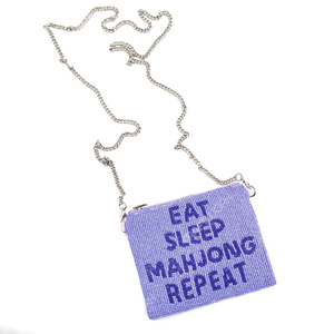 Bolso de mano mini con cuentas hecho a mano para mujer, diseño de texto, monedero con cremallera, bandolera, proveedor OEM - Product Image 2