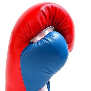 Guantes de Boxeo de Cuero Rojo y Azul, con Cierre de Cordones en la Muñeca, para Entrenamiento de Adultos - Product Image 2