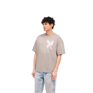 เสื้อยืดสีเทาฟอกหินทรงโอเวอร์ไซส์สำหรับผู้ชาย พิมพ์ลายกราฟิกตำนานด้วยเทคนิค DTG ผ้าฝ้าย สไตล์สตรีทแวร์ ขายส่ง - Product Image 5