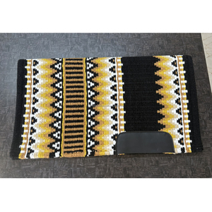 Tapis de selle Western en laine de qualité supérieure avec patchs en cuir à motif géométrique pour cheval - Product Image 1