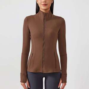 Chaqueta Deportiva de Piel Sintética de Lujo para Hombre, Cierre Completo, Corte Ajustado, Cuello Alto, Color Sólido, Transpirable, Absorbe la Humedad, para Gimnasio y Equitación - Product Image 3
