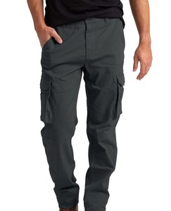 กางเกงคาร์โก้ผู้ชาย ผ้าแคนวาสน้ำหนักเบา ทรงปกติ หลายกระเป๋า เอวยางยืด รูดเชือกผูก เหมาะสำหรับทำงาน - Product Image 2