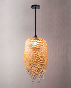 High Quality Modern Seagrass Rattan Bamboo Handwoven Customizable Chandelier Lampshade for Home Cafe Decor - Product Image 1
