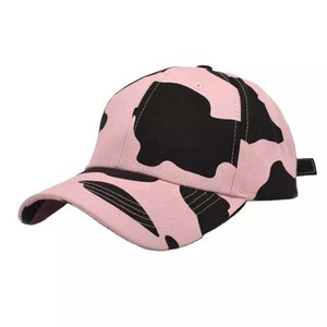 Gorra de Béisbol de 6 Paneles con Camuflaje Rosa y Negro, Unisex, Ajustable, de Algodón, Estilo Casual para Primavera/Verano - Product Image 1