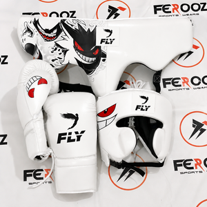 Ensemble de sparring Genger violet pakistanais fait main à prix de gros, comprenant des gants de boxe, un protège-tête et une protection inguinale - Product Image 2