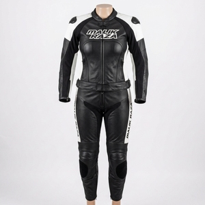 Traje de Motocicleta de Cuero Genuino Hecho a Medida para Mujer, Dos Piezas, Color Personalizado, Nombre, Logotipo, Equipo de Carreras - Product Image 2