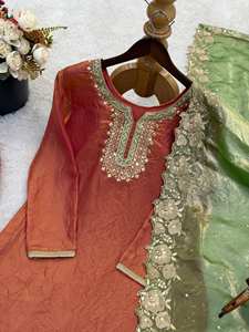 Ensemble Sharara Palazzo de créateur haut de gamme avec sequins et dupatta – Tenue de soirée élégante - Product Image 5