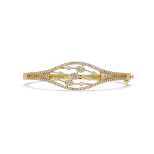 Brazalete de Plata de Ley 925 Hecho a Mano con Diamantes Cultivados en Laboratorio, Joyería de Lujo con Baño de Oro Vermeil, Personalizable con Etiqueta Privada OEM - Product Image 1