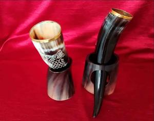 Viking Drinking Horn Handmade Genuine Buffalo Ox Horn <b>Beer</b> & Wine Cup Food Grade Eco Friendly Custom Size - Product Image 2