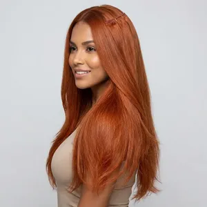 Extensiones de Cabello Humano Indio Remy Largo Color Jengibre con Base de Seda Doble Trama para Venta al por Mayor para Salones - Product Image 2