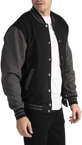 Geometric Hooded Varsity <b>Jacket</b> Black <b>White</b> for <b>Men</b> Unisex College Style Waterproof Windproof Streetwear Outerwear OEM Supplier - Product Image 5