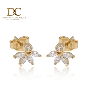 New Arrival 14KT Solid Gold IGI Certified Lab Grown Diamond <b>Stud</b> <b>Earring</b> Marquise Brilliant Cut Engagement Wedding Women Jewelry - Product Image 1