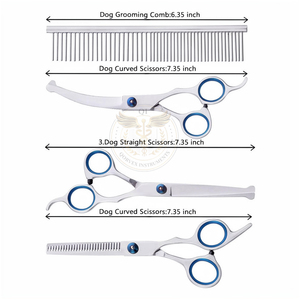 4 Pcs Portable Pet <b>Dog</b> Grooming <b>Scissors</b> Set 6.5" Tips Straight Curved Stainless Steel Sharp Blades Case Comb-Multifunctional - Product Image 6
