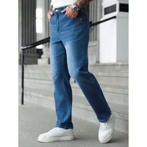 Jean droit à jambe large en denim bleu délavé pour homme, coupe éco-responsable et respirante, style streetwear, tailles 28-42 - Product Image 6