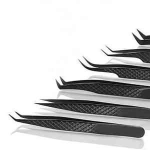 Pinzas para Pestañas de Acero Inoxidable con Punta de Fibra, Dentadas, con Opción de Logotipo Personalizado - Venta al por Mayor - Product Image 2