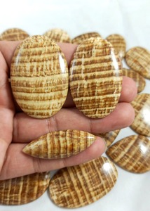 พลอยอะราโกไนต์สีน้ำตาลธรรมชาติทรงหลังเบี้ยขัดเงา รูปทรงผสม สำหรับทำเครื่องประดับ ขายส่ง ขนาดตามสั่ง - Product Image 1