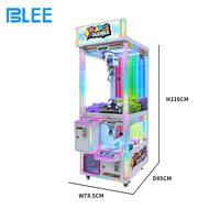 Machine à griffes d'arcade 2 joueurs, jeu de grue à monnayeur avec distributeur de prix, joystick, lumières LED arc-en-ciel et roues