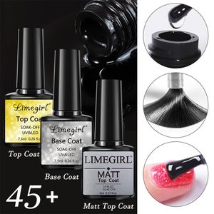 LIMEGIRL Set di Smalti per Unghie Fai-da-Te 7,5ml/4 Flaconi, Gel Primer ad Asciugatura Rapida con Top Coat e Base Coat per Uso Domestico e Professionale, Regalo per Ragazze - Product Image 1
