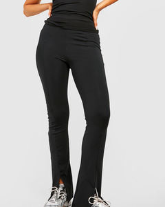 New Article High Waist Black Yoga <b>Leggings</b> With Ruched Detail Full Length Seamless <b>Flared</b> Leg Four-Way Stretch - Product Image 3