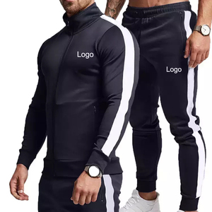 Survêtement gris pour homme, manches longues, col montant, fermeture éclair, poches latérales, coupe classique, style sportif automne, 100 % polyester - Product Image 4