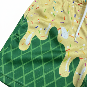 High Quality Custom Wholesale Sublimation Polyester Double <b>Layer</b> Streetwear Men Basketball 5 Inch Custom Mesh Shorts for Men - Product Image 4