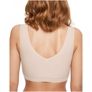 Soutien-gorge de sport sans armatures pour femme, demi-bonnet, dos nageur, couleur unie, tricoté, respirant, toutes saisons, lavable en machine - Product Image 6