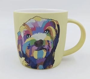 Creative Pop Art Style German Sheppard Pattern Eco-Friendly Ceramic Coffee Tea Mug Soft Touch Matte Finish Dishwasher <b>Microwave</b> - Product Image 3