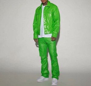 Conjunto Deportivo Impermeable para Hombre, Estilo Urbano, Manga Larga, Color Sólido, Cuello Camisero, Corte Regular, Moda Primavera - Product Image 5