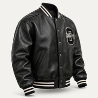 Blouson Bomber Homme Noir et Blanc à Col Montant Personnalisé avec Broderie Lettres – Style Hiver Streetwear