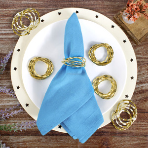 Vente chaude De Luxe Bois Métal Serviette Anneau Quatre-Cercle Couleur Dorée Papier Matériel Partie Table Décoration En Gros Quantité En Vrac - Product Image 6