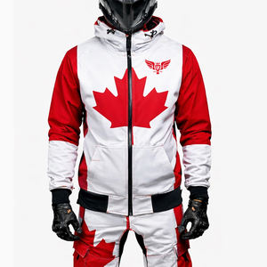 Traje de Motocross Personalizado con la Bandera de Canadá, Chaqueta de Motociclista con Diseño de Hoja de Arce, Ropa Deportiva Todoterreno para Hombre - Product Image 1