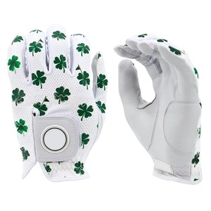 Gants de golf en cuir Cabretta blancs JNM SAFETY, best-sellers, pour adultes, respirants, antidérapants, fermeture à boucle auto-agrippante, personnalisables - Product Image 1
