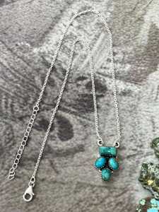 Handmade Kingman Turquoise <b>Necklace</b> Sterling Silver Southwestern Boho Artisan <b>Statement</b> Jewelry Natural Gift for Her - Product Image 5