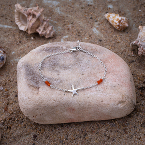 Bracelet étoile de mer |   Bracelet en argent sterling 925 avec pendentif étoile de mer et pierres précieuses - Product Image 4